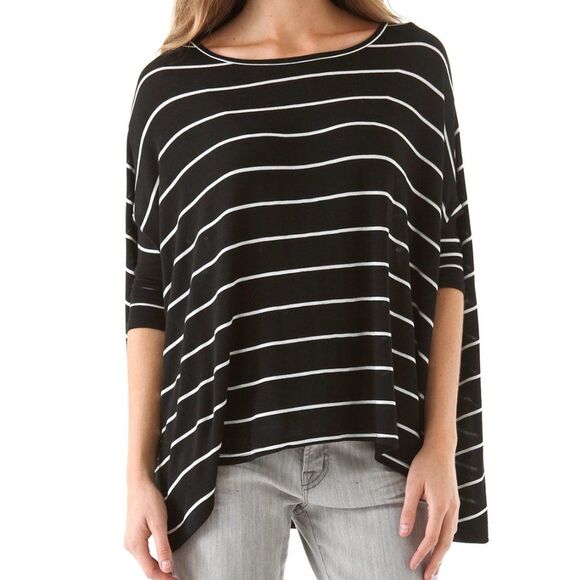 NATION LTD Black & White Striped ‘Monroe’ Oversized Knit Top One Size Fits Most - Picture 6 of 8